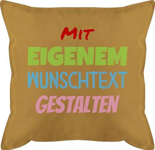 Kissen 50x50 - Aufdruck selbst gestalten - Wunschtext I Mit eigenem Text personalisiert I Custom Text - 50 x 50 cm - Gelb - Bedrucken Lassen nur Schrift muttertagskissen personalisierte beschriften