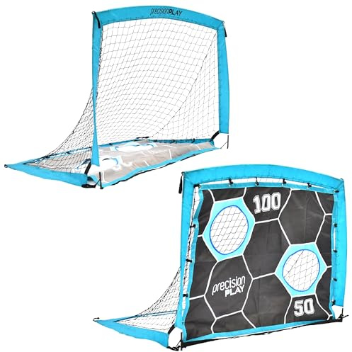 Precision Play - Portería de fútbol desplegable 2 en 1 con Red de Objetivo, portátil y Duradera, portería de 4 pies x 3 pies, fácil configuración para Entrenamiento de Habilidades y diversión al Aire