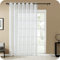 Topfinel Rideaux en Imitation Lin Transparents avec Oeillets Rideau Voilages de Fenêtre 300x260cm Décorative Voile de Fenêtre Draperie Intérieur Elegant Vintage pour Salon Bureau Blanc 1 Panneaux