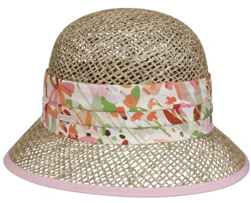 Seeberger Miavona Seegrashut Strohhut Sommerhut Sonnenhut Damenhut Strandhut Gartenhut Damen - Sommer Frühling-Sommer - M (56-57 cm) rosa