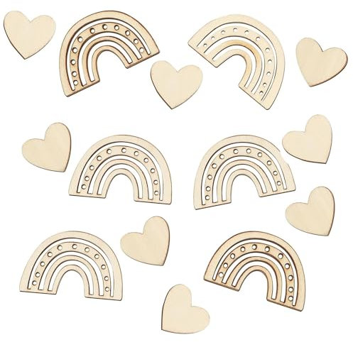 Tischdeko babyparty, konfetti boho aus holz, taufe deko, streudeko, babyparty deko, regenbogen deko, taufe geburstag babyshowerparty deko regenbogen für junge mädchen