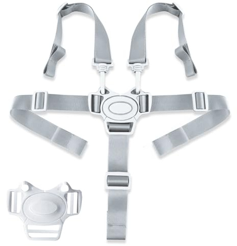 AWAVM Babyhochstuhl-Gurt, verstellbar, 5-Punkt-Gurte, Sicherheitsgurt, Hochstuhl-Ersatzgurte für Kinderwagen, Hochstuhl, Kinderwagen, Kinderwagen, Grau