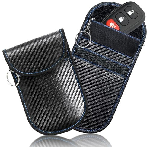 XiXiRan Keyless Go -2Pcs Borsa Blocca Segnali Delle Auto, Protettiva Rfid Blocker, Faraday Bag Keyless, Auto Antifurto Protezione Blocker, Borsa Rfid Blocker, Custodia Protettiva per Chiavi Auto