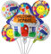 Nine San 5 Stück Herzlich Willkommen Zuhause Luftballon Welcome Home Baby Runde Folienballon Zurückkehren zu feiern Hochzeit Geburt Helium Foil Bunte Ballons Party Deko