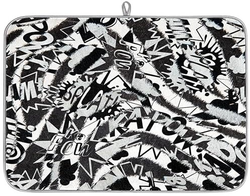 Tapis égouttoir à vaisselle en microfibre imprimé zèbre pour comptoir de cuisine, café, bar, 40,6 x 45,7 cm
