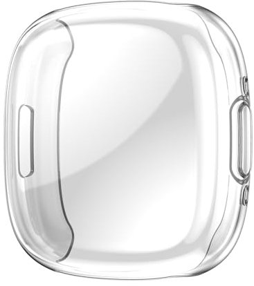 Hülle für Fitbit Versa 4/Sense 2 Schutzfolie Schutzhülle, Silicone TPU Displayschutz Case Cover, Anti-Kratz Anti-Staub Schutz Gehäuse für Fitbit Versa 4/Sense 2 (Transparent)