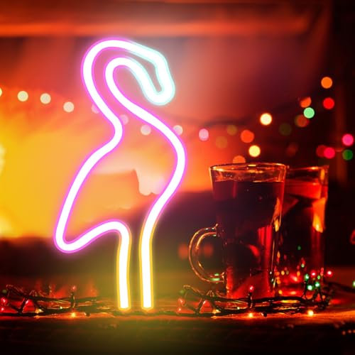 Flamingo Neon Led Lights Neon Signs Neon Lights USB oder batteriebetriebene Neon Light Sign Neon Lampe für Wanddekor Neon Nachtlicht Led Neon Lights für Home Party Weihnachten Kinder Geschenk
