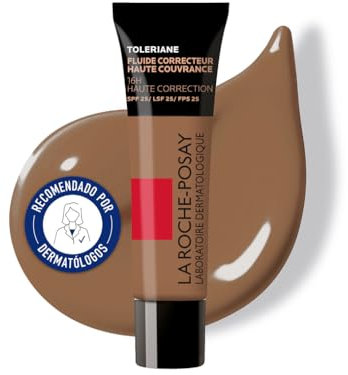 La Roche-Posay, Toleriane Concealer-Fluid, Foundation mit langem Halt, 16H, hohe Deckkraft, geeignet für empfindliche Haut mit Aknee-Neigung, LSF 25, Farbton 16, 30 ml