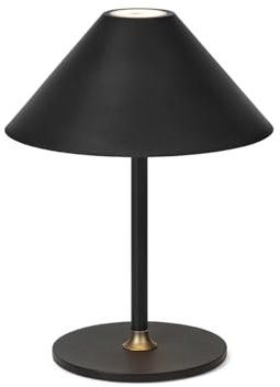 Halo Design, Hygge Schwarz, Dänisches Design Tischlampe Kabellos Dimmbar - 19 cm hoch LED Tischlampe Akku USB-C Aufladbar – Indoor & Outdoor deko Tischleuchte