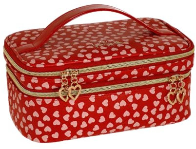 Camomilla Milano Beauty Case Organizzato Donna, Borsa Trucco, Collezione Juliette, Misura M, Colore Rosso