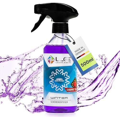 Liquid Elements – Winter Scheibenenteiser Spray Auto 1x 500ml – Enteiserspray schnell wirksam bis -45° C – Auto Enteiser entfernt EIS ohne Kratzen & verhindert Wiedervereisung (Cherry Tec)