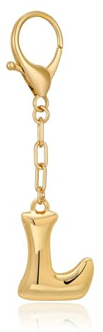 WOWORAMA Porte-clés en forme de lettre initiale pour femme - Grosses bulles dorées - Breloque de sac à main - Accessoires personnalisés, Lettre L, taille unique