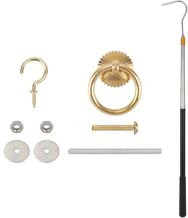 Kit Sistema di Trazione per Scala da Soffitta, Asta di Trazione per Gancio Retrattile per Soffitta Gancio per Sistema di Trazione per Scala da Soffitta Kit di Trazione per Scala da Soffitta
