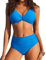 AI'MAGE Bikini Damen Set Sexy Oberteil und Höschen High Waist Bademode Bauchweg Blau XL