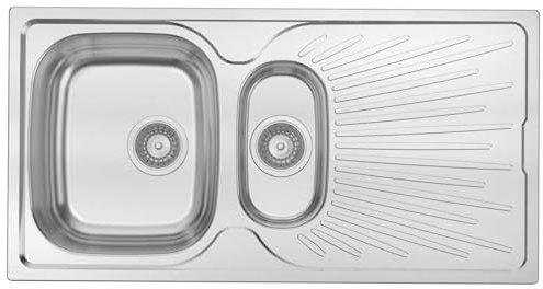 Liquida JAV15SS 1.5 Bowl Reversible Stainless Steel Kitchen Sink with Waste