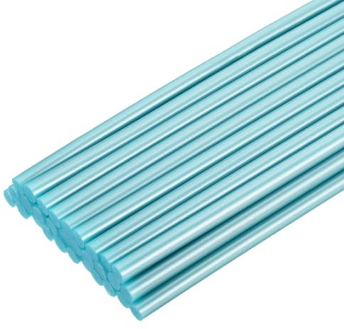 QUARKZMAN 30 Stück Heißklebestifte 7mm x 200mm Mini Heißklebesticks Heißklebepistole Heißkleber Klebestifte Heißklebestäbchen für Reparieren Kunst Dekorieren Handwerk Metallic-Blau