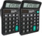 Pavlleen 2er-Pack Taschenrechner, Tischrechner 12 Ziffern mit großem LCD-Display und empfindlicher Taste, Dual-Power (Solar und Batterie), für Büro, Zuhause und Schule, Tischtaschenrechner Schwarz