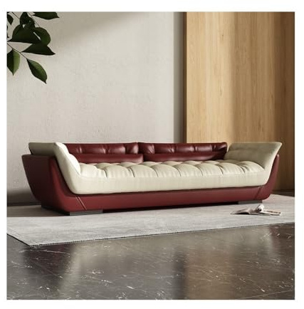 ZKALQECNF Bettbank Schlafzimmerbett-Endhocker Wohnzimmer-Nachttisch-Langhocker Master-Schlafsofa High-End-Ledersofa Schlafzimmer(Wine Red)
