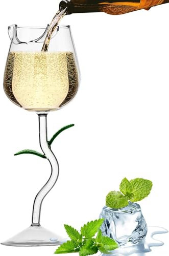 Naqqios Fantastische Weingläser - Fancy Wine Glass in Form einer hitzebeständigen Rose | Kreatives Accessoires für Getränke, elegantes Weinschnitt für formelle Abendessen, Partys und Engagement