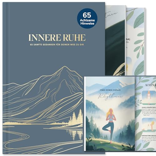 BIROYAL 5 Minuten Peace mit 65 Impulse - 5 Minuten Tagebuch für Erwachsene - Dankbarkeitstagebuch Erwachsene - Achtsamkeitstagebuch für Manifestieren & Selbstliebe - Inspirationsbuch
