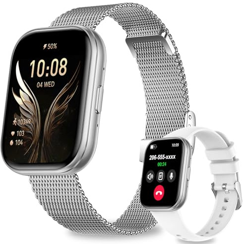 niolina Smartwatch Damen Herren mit Telefonfunktion, 1.75 Touchscreen Fitness Tracker Smartwatch mit 120+ Sportmodi, Herzfrequenz, SpO2, Menstruationszyklus, IP68 Fitnessuhr iOS Android