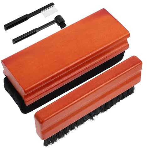 Kisangel Vinyl Record Cleaning Kit Set with Stylus Brush Wood Cloth Small Row and Round Brushes for Turntable Maintenance Portable and Musical Instrument Care Tool for Vinyl Lovers