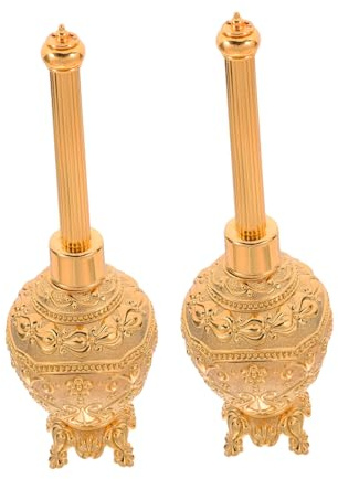 Toyvian 2 Pièces Holy Water Bottles with Alloy and Glass Transparent European-Style Church Holy Water Dispenser for Travel Baptisms Religious Events and Home Worship