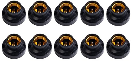 10 piezas de casquillos de bombilla E27, casquillo de bombilla E27 general, adaptador plano, rosca redonda, diámetro 55 mm