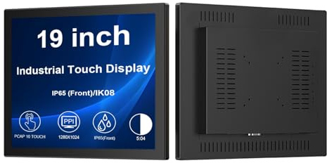 VSDISPLAY Monitor industriale Touch 19 pollici, 1280×1024 250 nits | IP65 frontale, tocco di 10 punti, rapporto di aspetto 5:4, temperatura ampia
