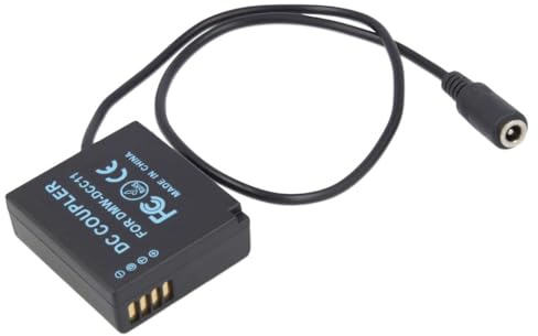 DC-Kuppler, Akkuadapter kompatibel mit Panasonic DMW-DCC11 - ersetzt DMW-BLE9, DMW-BLE9E, DMW-BLG10, DMW-BLG10E, DR-BLE9 (4.0 x 1.7mm Anschluss)