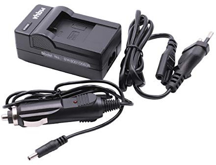 vhbw Ladegerät kompatibel mit Eken H9 4K, H8, H8 Pro, H8R, H9, H9R, PG1050 Kamera Camcorder/Akku - Ladeschale, Kfz-Adapter, Ladestandsanzeige