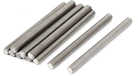 sourcing map 10 Stück Gewindestangen M8x100mm Edelstahl 304 Gewindestift Metrischem Vollgewinde Bar Gewindestäbe für Befestigung CNC-Werkzeugmaschinen 3D-Drucker Industrie Geräte