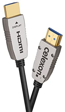 celexon UHD Optisches HDMI aktiv Kabel 2.0b - 20m - schwarz - 3D - HDR - optische Signalübertragung - HLG - inkl. Audio-Return-Channel - ATC