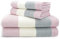 Velosso 4pce Premium 100% Cotton Towel Bale Set Multi Striped Ombre Hand Bath Towels Blush Pink 2 Hand with 2 Bath Towels Bundle Set Super Absorbent Quick Drying