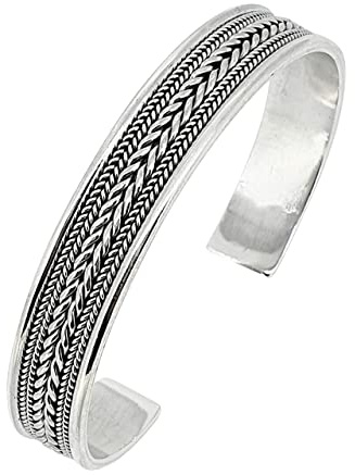 Treasure Bay Massivem 925 Sterling Silber Armreif für Männer oder Frauen