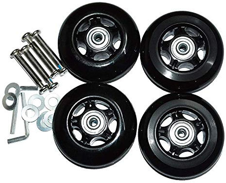 2Paars Gepäck-Koffer Ersatz Wheels Rad Gummi Metall für Trolley Gepäckkoffer Hartschalenk ffer (2Paars 60mmx18mmx6mm)