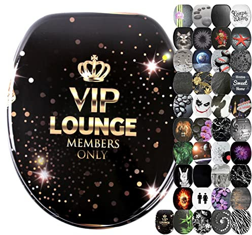 Sanilo Soft Close Toilet Seat, Wide Choice of Black Toilet Seats, Stable Hinges, Easy to Mount (VIP Lounge)