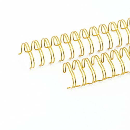 Craftelier - 2er-Set Doppelring-Spiralordner für Alben, Notizbücher, Tagebücher oder Kalender | Ideal für Scrapbooking und Bastelprojekte | Ø 1,90 cm (0.75) - Farbe Gold