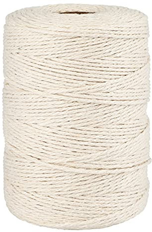 jijAcraft Macrame Corda di Cotone Spago Cotone 2mm x 200M per Artigianato, Decorazione, Confezioni Regalo, Giardinaggio (Beige)