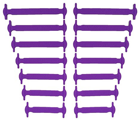 CCSOFTIME No Tie Lacets pour Adultes et Enfants Silicon Flat Lacets Elastique Sans Noeud Shoelaces pour Chaussures de Sneaker de Conseil Baskets et Bottes,Violet Adultes