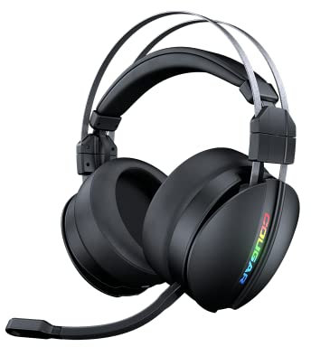 COUGAR GAMING | CASQUE MICRO GAMING | OMNES ESSENTIAL SANS FIL NOIR - Stéréo-boost et effet surround virtuel - Microphone cardioïde 9,7 mm - Annulation de bruit - Effets RGB