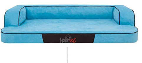 Hundebett für kleine, mittelgroße und Grosse Hunde - orthopädische Hundesofa mit Memory Foam - Ergonomisches Hundekissen - Hundeliegen - Bezug abnehmbar und abwaschbar - Größe: L - Blau