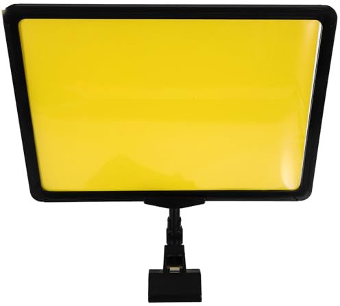 ULTECHNOVO 2 Stück Werbepreis Einkaufszentrum Zoll Tafel X Gelb Büro Lebensmittel auf Verstellbarem Schild Clip für Schreibtisch Geschäfte Einzelhandel Clip-Rack Nachrichtenkopf Löschbares