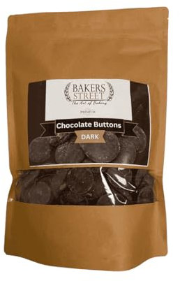 Belgian Dark Chocolate Buttons 1Kg (55%) Couverture Chocolate By Bakers Street