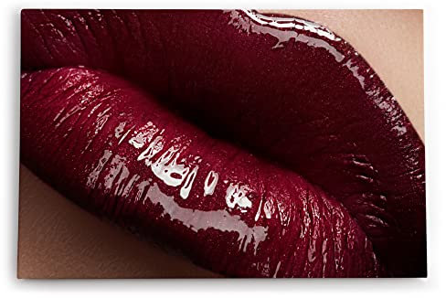 Paul Sinus Wandbild 120x80cm Volle Lippen roter Lippenstift Schlafzimmer Sexy