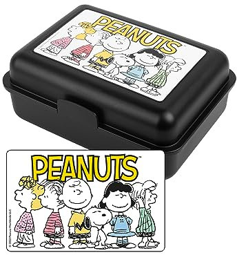 United Labels The Peanuts Brotdose Snoopy - Familiy - Lunchbox Butterbrotdose mit Trennwand Schwarz