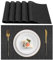 Lumaca Tovagliette Americane Lavabili, Set di 6 Tovaglietta Colazione (70% PVC,30% Poliestere),Resistenti al Calore, Antiscivolo,per Tavolo da Cucina e Ristoranti,Nero