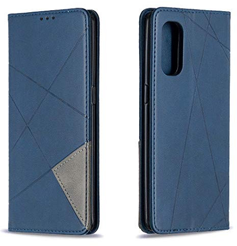 Posanter Coque pour Oppo Reno4 Pro 5G/ Reno 4 Pro 5G, Housse Portefeuille en Cuir Etui de Protection avec TPU Silicone Bumper Flip Case, Porte Cartes avec Fonction Support Cover PU Pochette (Bleu)