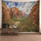 Aotiwe Wandtücher Boho, Wandbehang 300cm Naturthema Berge und Pflanzen Braun Grün Wall Tapestry aus Polyester Wall Decoration 300x260cm