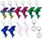 Wekuw 10 StüCke Delfin SchlüSselanhäNger, Schluesselanhaenger MäDchen, Pailletten-Key Chains, Schlüsselbund Kinder, Geeignet füR Kindergeburtstage, MäDchen Kinder Tasche Dekoration(Fünf Farben)